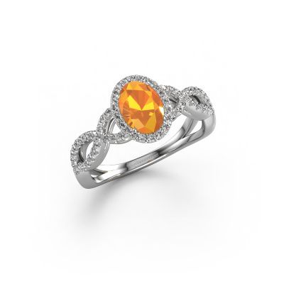 Verlobungsring Dionne ovl 585 Weißgold Citrin 7x5 mm