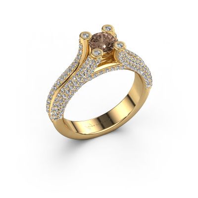 Bague de fiançailles Stefanie 2 585 or jaune diamant brun 1.50 crt