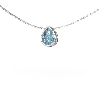Pendant Lavon PER 585 white gold blue lab grown diamond 8x6 mm