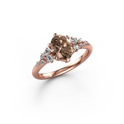 Engagement ring Royce OVL 585 rose gold brown diamond 1.10 crt
