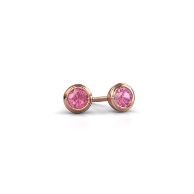 Stud earrings Shemika 585 rose gold pink sapphire 3.4 mm