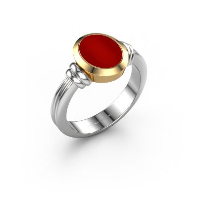 Signet ring Brenda 1 585 white gold carnelian 10x8 mm