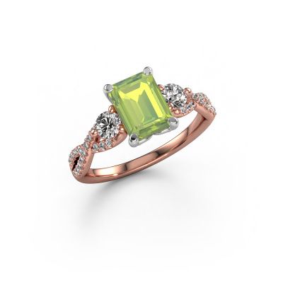 Verlobungsring Marilou EME 585 Roségold Peridot 8x6 mm