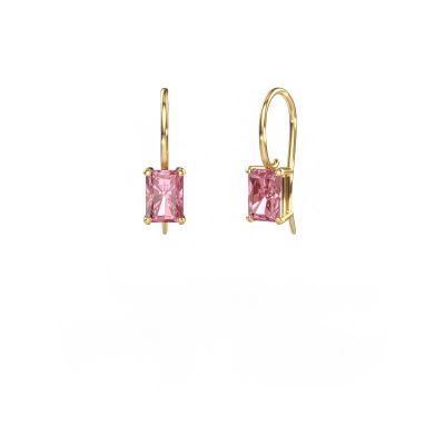 Drop earrings Cleo RAD 585 gold pink lab grown diamond 7x5 mm