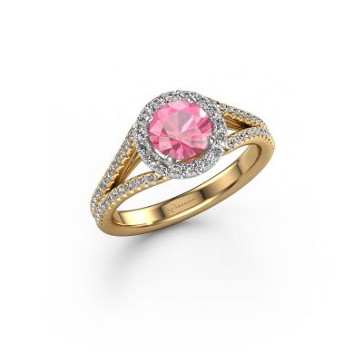 Bague de fiançailles Verla rnd 2 585 or jaune saphir rose 6.5 mm