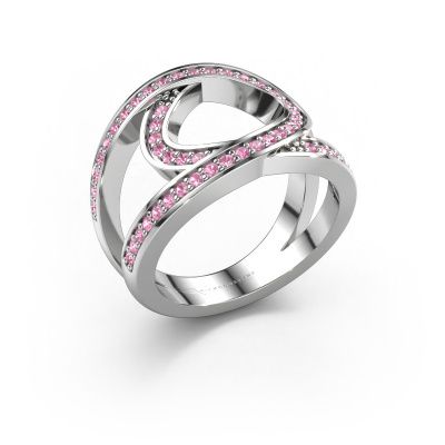 Ring Louise 950 platinum pink sapphire 1.2 mm