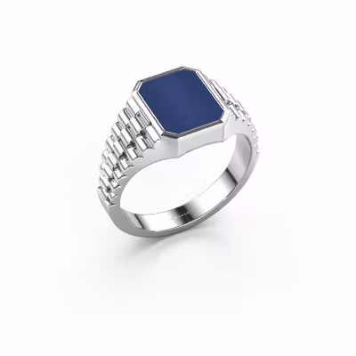 Signet ring Brent 1 950 platinum lapis 10x8 mm