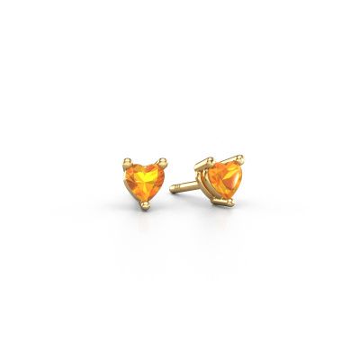 Clous d'oreilles Garnet 585 or jaune citrine 4 mm