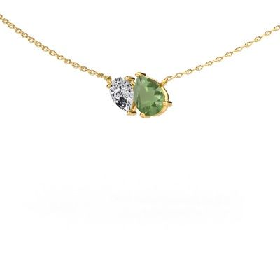 Anhänger Toi et Moi PER PER 585 Gold Turmalin grün 8x6 mm