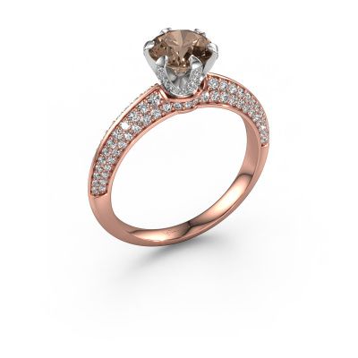 Engagement ring Abby 585 rose gold brown diamond 1.65 crt