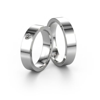 Wedding rings set WH0101LM15BPHRT ±0.20x0.08 in 14 Carat gold