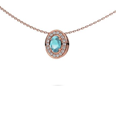 Necklace Madelon 585 rose gold blue topaz 6x4 mm