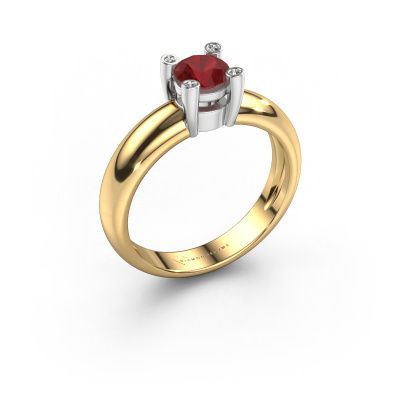 Ring Fleur 585 gold ruby 4.7 mm