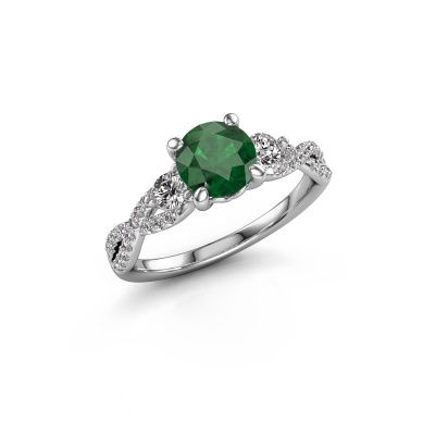 Engagement ring Marilou RND 950 platinum emerald 6.5 mm