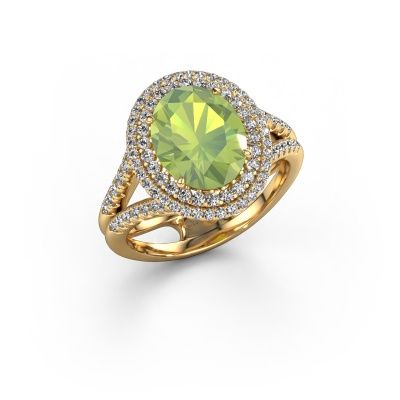 Verlobungsring Elvie 585 Gold Peridot 10x8 mm