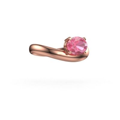 Bague de fiançailles Floor OVL 585 or rose saphir rose 8x6 mm