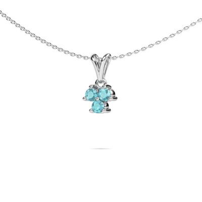 Anhänger Shirlee 950 Platin Blau Topas 3 mm