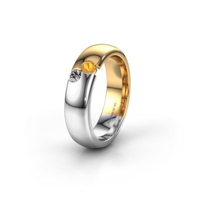 Wedding ring WH1003L26C 585 gold citrin ±6x2.2 mm
