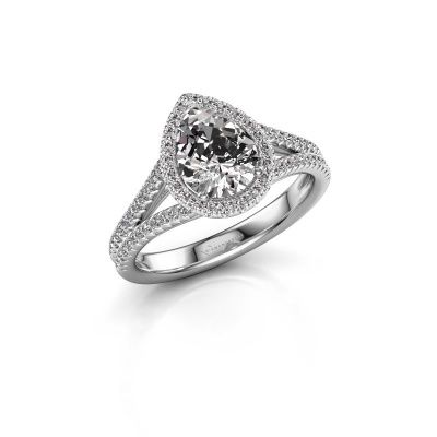 Bague de fiançailles Verla pear 2 585 or blanc diamant 0.78 crt