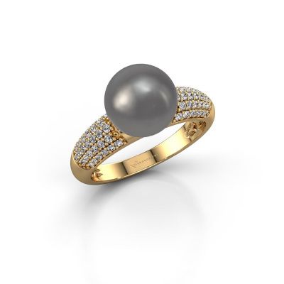 Ring Anisa 585 Gold Grau Perl 9 mm