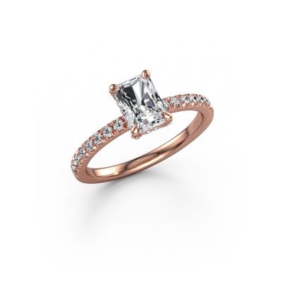 Engagement ring Saskia RAD 1 585 rose gold lab grown diamond 1.00 crt