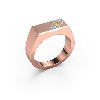 Men's ring Dree 5 585 rose gold citrin 2.4 mm