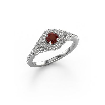 Engagement ring Pamela RND 950 platinum garnet 4 mm