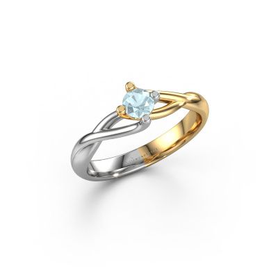 Engagement ring Paulien 585 gold aquamarine 4 mm