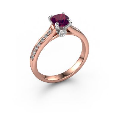 Verlobungsring Valorie cus 2 585 Roségold Rhodolit 5.5 mm