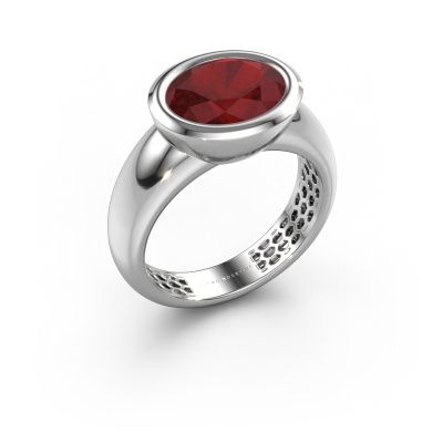 Ring Evelyne 585 white gold ruby 10x8 mm