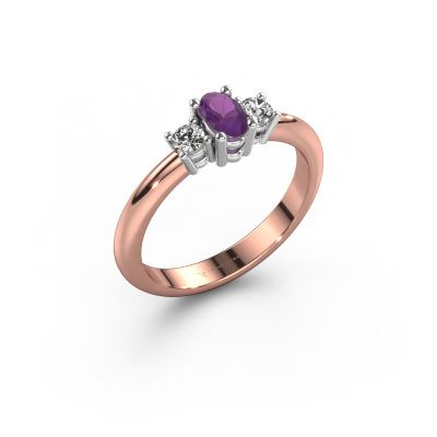 Verlobungsring Karie 585 Roségold Amethyst 5x3 mm