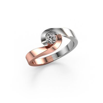 Verlobungsring Sheryl 585 Roségold Zirkonia 3.7 mm