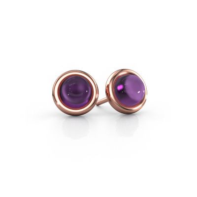 Stud earrings Jodi 585 rose gold amethyst 4,5 mm