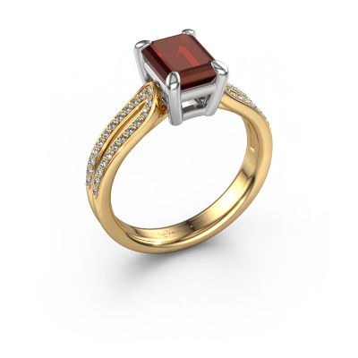 Engagement ring Antonia eme 2 585 gold garnet 8x6 mm