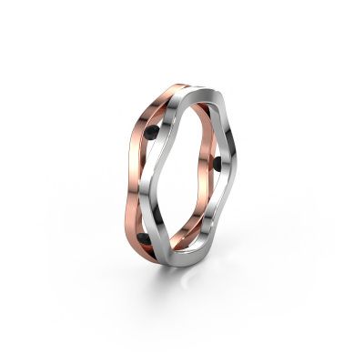 Trauring WH2122L 585 Roségold Schwarz Diamant ±5x1.8 mm