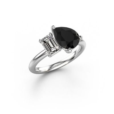 Verlobungsring Toi et Moi PER-EME 950 Platin Schwarz Diamant 2.50 crt