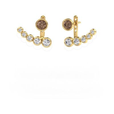Oorbellen Wendy 585 goud bruine diamant 2.19 crt