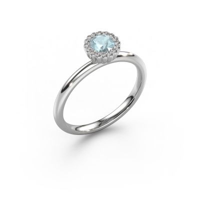 Engagement ring Queen 950 platinum aquamarine 4.2 mm