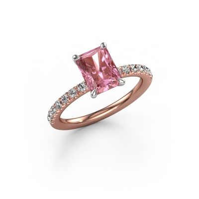 Verlobungsring Crystal RAD 2 585 Roségold rosa Labordiamant 8x6 mm