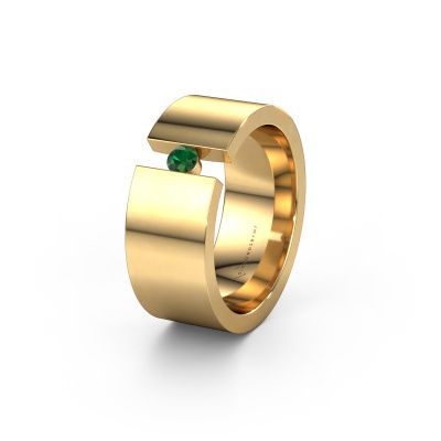 Wedding ring WH0146L18BP 585 gold emerald ±0.31x0.08 in