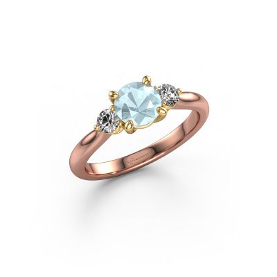Verlobungsring Lieselot RND 585 Roségold Aquamarin 6.5 mm