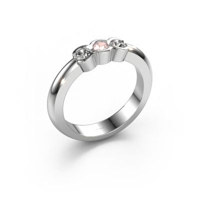 Ring Lotte 3 585 white gold morganite champagne 3 mm