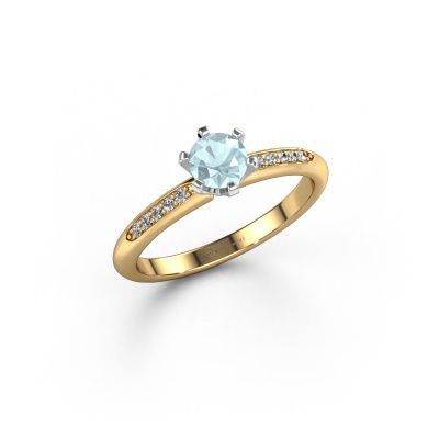 Engagement ring Tiffy 2 585 gold aquamarine 4.7 mm