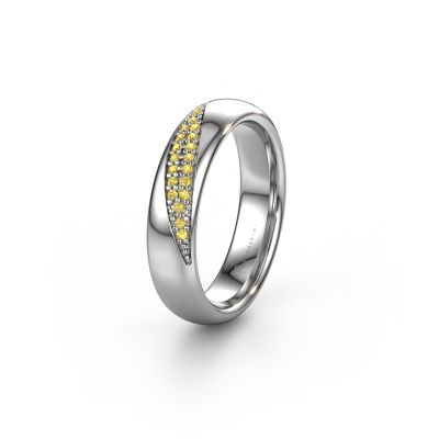 Wedding ring WH2025L 585 white gold yellow sapphire ±0.20x0.09in