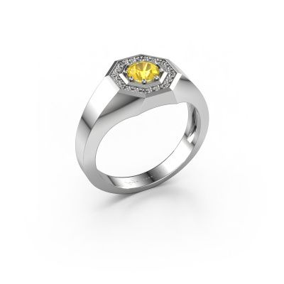 Men's ring Jaap 950 platinum yellow sapphire 5 mm