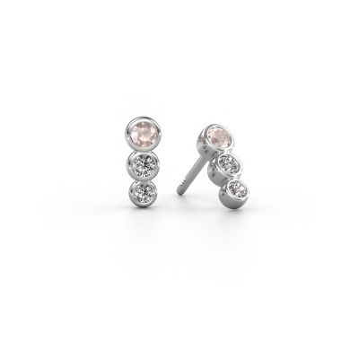 Earrings Felica 585 white gold morganite champagne 2.7 mm