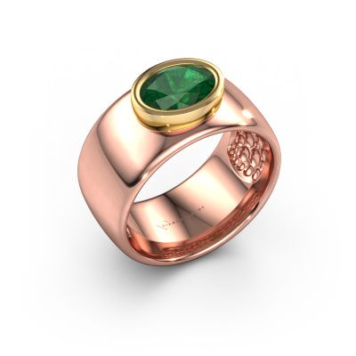 Ring Anouschka 585 rose gold emerald 8x6 mm