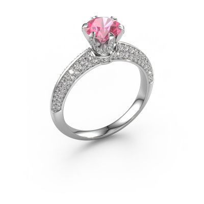 Engagement ring Abby 950 platinum pink sapphire 6.5 mm