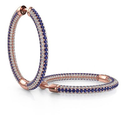 Hoop earrings Hope 25mm 585 rose gold sapphire 1 mm