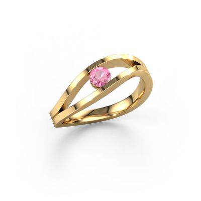 Engagement ring Sigrid 1 585 gold pink sapphire 3.7 mm